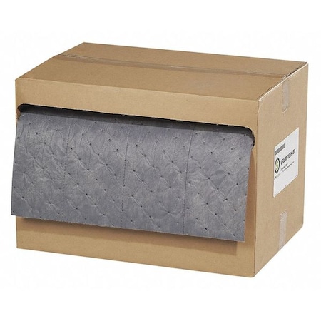 Sorbent Roll, 18 gal, 15 in x 100 ft, Universal, Gray, Polypropylene MPN:GRSMF100H-BX