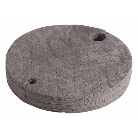 Sorbent Pad, 8 gal, 22 in Dia., Universal, Gray, Polypropylene MPN:GTOP