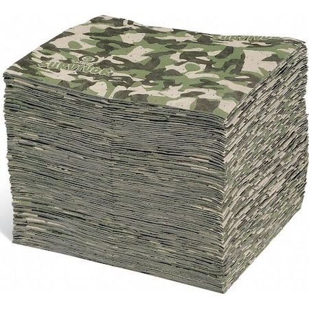 Sorbent Pad, 17 gal, 15 in x 19 in, Universal, Camouflage, Polypropylene MPN:SVP100H