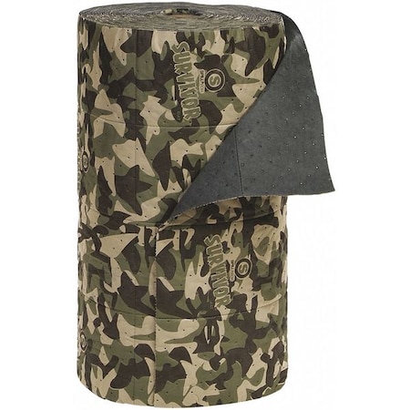 Sorbent Roll, 35 gal, 30 in x 150 ft, Universal, Camouflage, Polypropylene MPN:SVR150H