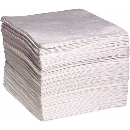 Sorbent Pad, 33 gal, 15 in x 19 in, Oil, White, 100 PK MPN:WP100H