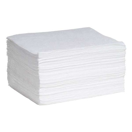 Sorbent Pad, 26 gal, 15 in x 19 in, Oil, White, 100 PK MPN:WP100M