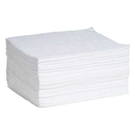 Sorbent Pad, 17 gal, 15 in x 19 in, Oil, White, Polypropylene MPN:WP100S