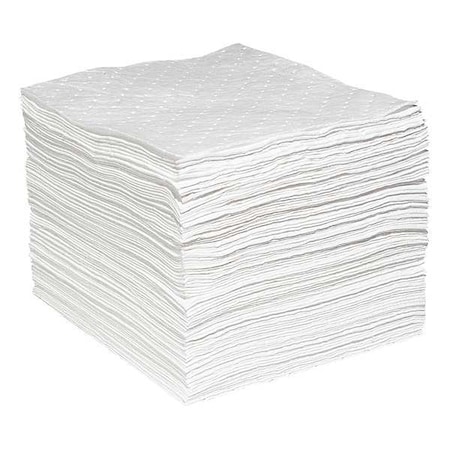 Sorbent Pad, 29 gal, 15 in x 19 in, Oil, White, Polypropylene MPN:WPB100H