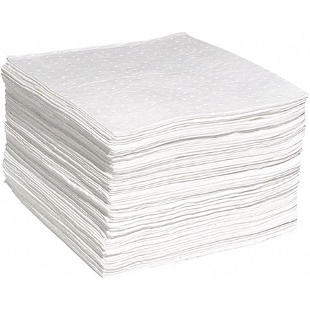 Absorbent Pad, 15 in W x 19 in L, Absorbs 31 gal. per Pkg, Oil, White, 200PK MPN:WPB200S
