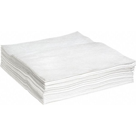 Sorbent Pad, 52 gal, 30 in x 30 in, Oil, White, Polypropylene MPN:WPK50H