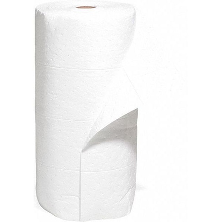 Sorbent Roll, 44 gal, 30 in x 150 ft, Oil, White, Polypropylene MPN:WR-H