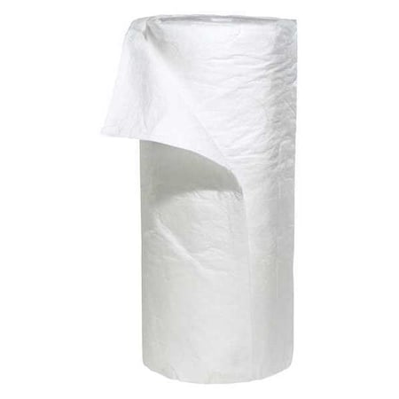 Sorbent Roll, 63 gal, 30 in x 150 ft, Oil, White, Polypropylene MPN:WR150H