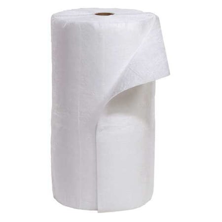 Sorbent Roll, 67 gal, 30 in x 300 ft, Oil, White, Polypropylene MPN:WR300S