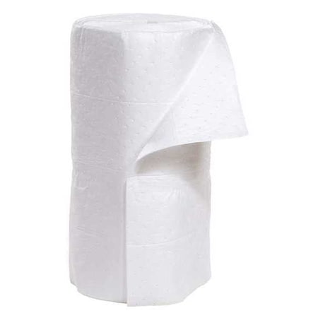 Sorbent Roll, 46 gal, 30 in x 150 ft, Oil, White, Polypropylene MPN:WRB150M