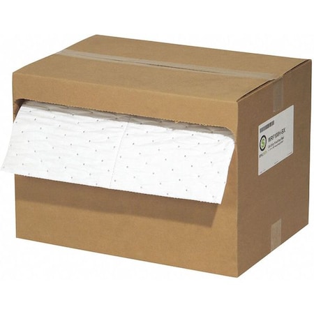 Sorbent Roll, 19 gal, 15 in x 100 ft, Oil, White, Polypropylene MPN:WRF100H-BX
