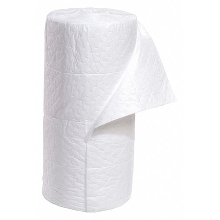Sorbent Roll, 39 gal, 30 in x 150 ft, Oil, White, Polypropylene MPN:WRF150M