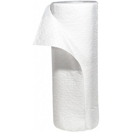 Sorbent Roll, 54 gal, 30 in x 150 ft, Oil, White, Polypropylene MPN:WRL150H