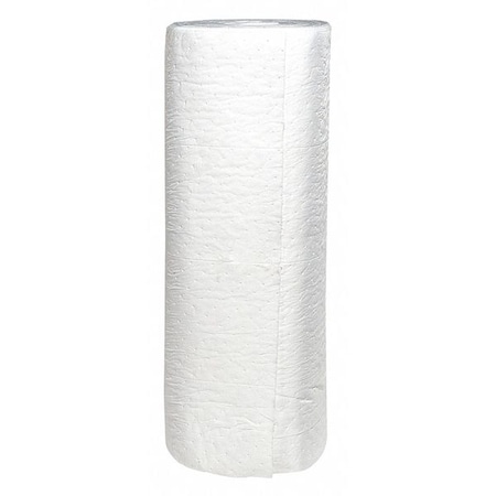 Sorbent Roll, 44 gal, 30 in x 150 ft, Oil, White, Polypropylene MPN:WRL150M