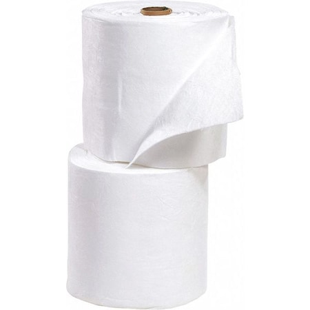 Sorbent Roll, 50 gal, 15 in x 150 ft, Oil, White, 2 PK MPN:WRS150M