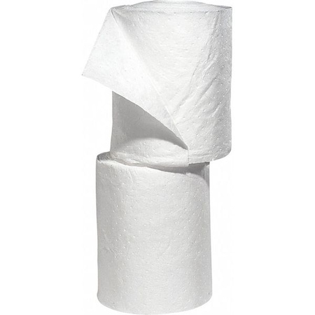 Sorbent Roll, 55 gal, 15 in x 150 ft, Oil, White, Polypropylene MPN:WRSB150H