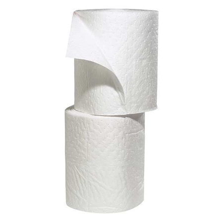 Sorbent Roll, 24 gal, 15 in x 150 ft, Oil, White, Polypropylene MPN:WRSF150H-1