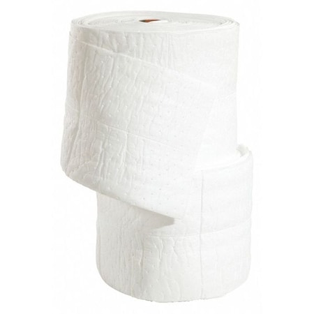 Sorbent Roll, 54 gal, 15 in x 150 ft, Oil, White, Polypropylene MPN:WRSL150H