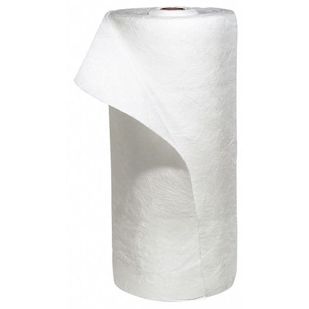 Sorbent Roll, 63 gal, 30 in x 150 ft, Oil, White, Polypropylene MPN:WRX150H