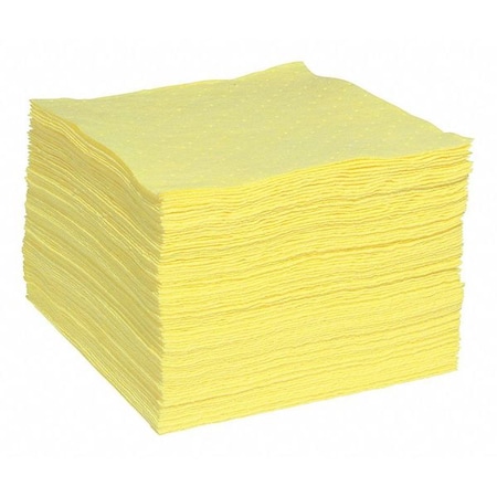 Sorbent Pad, 29 gal, 15 in x 19 in, Harsh Chemicals, Yellow, Polypropylene MPN:YPB100H