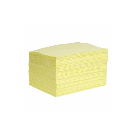 Sorbent Pad, 24 gal, 15 in x 19 in, Harsh Chemicals, Yellow, 100 PK MPN:YPB100M