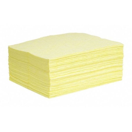 Sorbent Pad, 15 gal, 15 in x 19 in, Harsh Chemicals, Yellow, 100 PK MPN:YPB100S