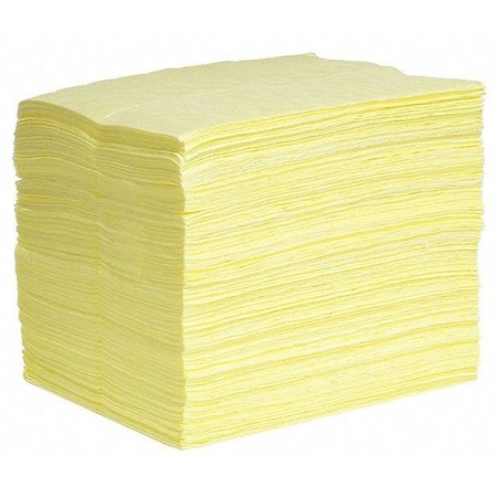 Sorbent Pad, 31 gal, 15 in x 19 in, Harsh Chemicals, Yellow, 200 PK MPN:YPB200S