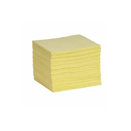 Sorbent Pad, 18 gal, 10 in x 14 in, Harsh Chemicals, Yellow, Polypropylene MPN:YPF1014H