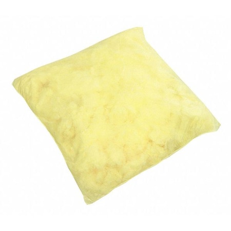 Sorbent Pillow, 30 gal, 10 in x 10 in, Harsh Chemicals, Yellow, 40 PK MPN:YPIL1010