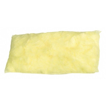 Sorbent Pillow, 27 gal, 8 in x 18 in, Harsh Chemicals, Yellow, 20 PK MPN:YPIL818