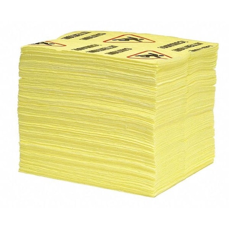 Sorbent Pad, 31 gal, 15 in x 19 in, Universal, Yellow, 200 PK MPN:YPZ200S-BX