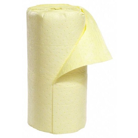 Sorbent Roll, 46 gal, 30 in x 150 ft, Harsh Chemicals, Yellow, Polypropylene MPN:YRB150M