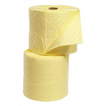 Sorbent Roll, 55 gal, 15 in x 150 ft, Harsh Chemicals, Yellow, 2 PK MPN:YRSB150H