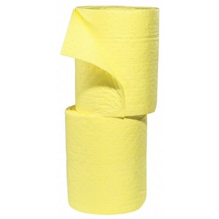 Sorbent Roll, 49 gal, 15 in x 150 ft, Harsh Chemicals, Yellow, 2 PK MPN:YRSF150H