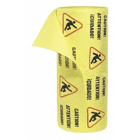 Sorbent Roll, 46 gal, 30 in x 150 ft, Universal, Yellow, Polypropylene MPN:YRZ150M