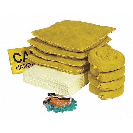 Spill Kit Refill, 23 gal Volume Absorbed per Kit, 30 gal Capacity, Box, Yellow, 52 MPN:RSPKHZ-30