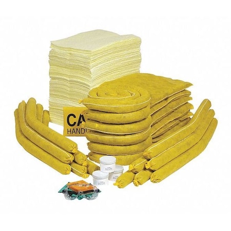 Spill Kit Refill, 80 gal Volume Absorbed per Kit, 95 gal Capacity, Box, Yellow, 196 MPN:RSPKHZ-95