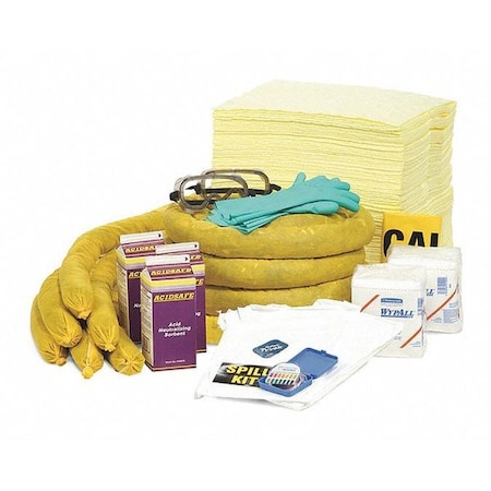 Spill Kit Refill, 45 gal Volume Absorbed per Kit, 50 gal Capacity, Box, Yellow, 135 MPN:RSPKHZ-CAN