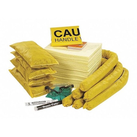 Spill Kit Refill, 28 gal Volume Absorbed per Kit, Not Applicable Capacity, Box, Yellow, 28 MPN:RSPKHZ-KAD