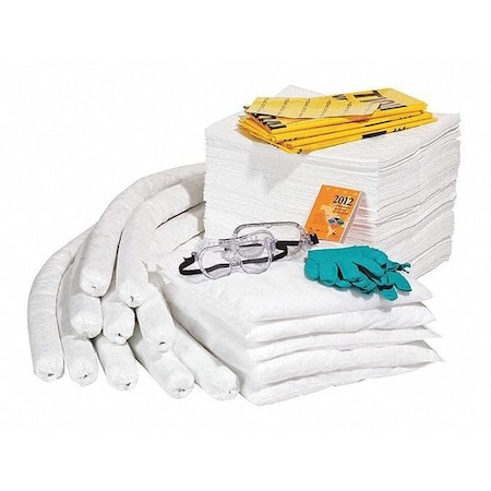 Spill Kit Refill, 49 gal Volume Absorbed per Kit, 55 gal Capacity, Box, Yellow, 144 MPN:RSPKO-55