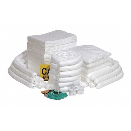 Spill Kit Refill, 80 gal Volume Absorbed per Kit, 95 gal Capacity, Box, Yellow, 196 MPN:RSPKO-95