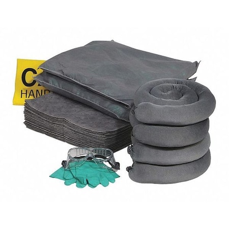 Spill Kit Refill, 17 gal Volume Absorbed per Kit, 20 gal Capacity, Box, Clear, 47 MPN:RSPKU-20