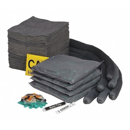 Spill Kit Refill, 47 gal Volume Absorbed per Kit, 50 gal Capacity, Box, Clear, 162 MPN:RSPKU-50
