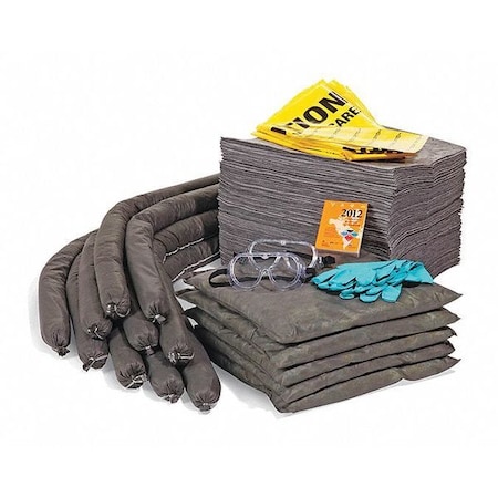 Spill Kit Refill, 52 gal Volume Absorbed per Kit, 55 gal Capacity, Box, Clear, 144 MPN:RSPKU-55