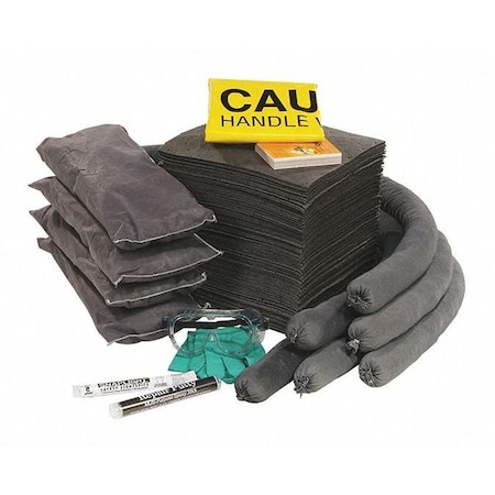 Spill Kit Refill, 30 gal Volume Absorbed per Kit, Not Applicable Capacity, Box, Clear, 28 MPN:RSPKU-KAD