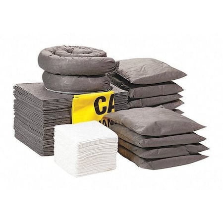 Spill Kit Refill, 23 gal Volume Absorbed per Kit, Box, Clear, 151 MPN:RSPKU-WCAB