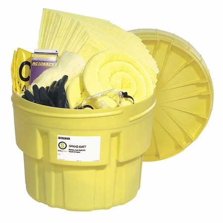 Spill Kit, 21.4 gal Absorbed per Package, 29 lb Drum, Yellow MPN:SPKHZ-BATT