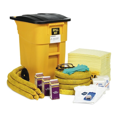 Spill Kit, 45 gal Volume Absorbed per Kit, 50 gal Capacity, Drum, Yellow MPN:SPKHZ-CAN-WD
