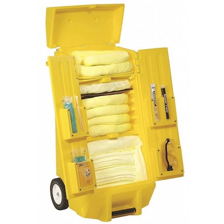 Spill Kit, 28 gal Volume Absorbed per Kit, Not Applicable Capacity, Cart, Yellow, 28 MPN:SPKHZ-KAD2