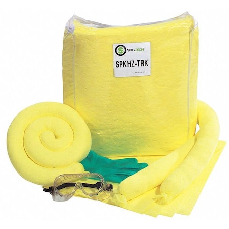 Spill Kit, 8 gal Volume Absorbed per Kit, Bag, Clear, 29 MPN:SPKHZ-TRK